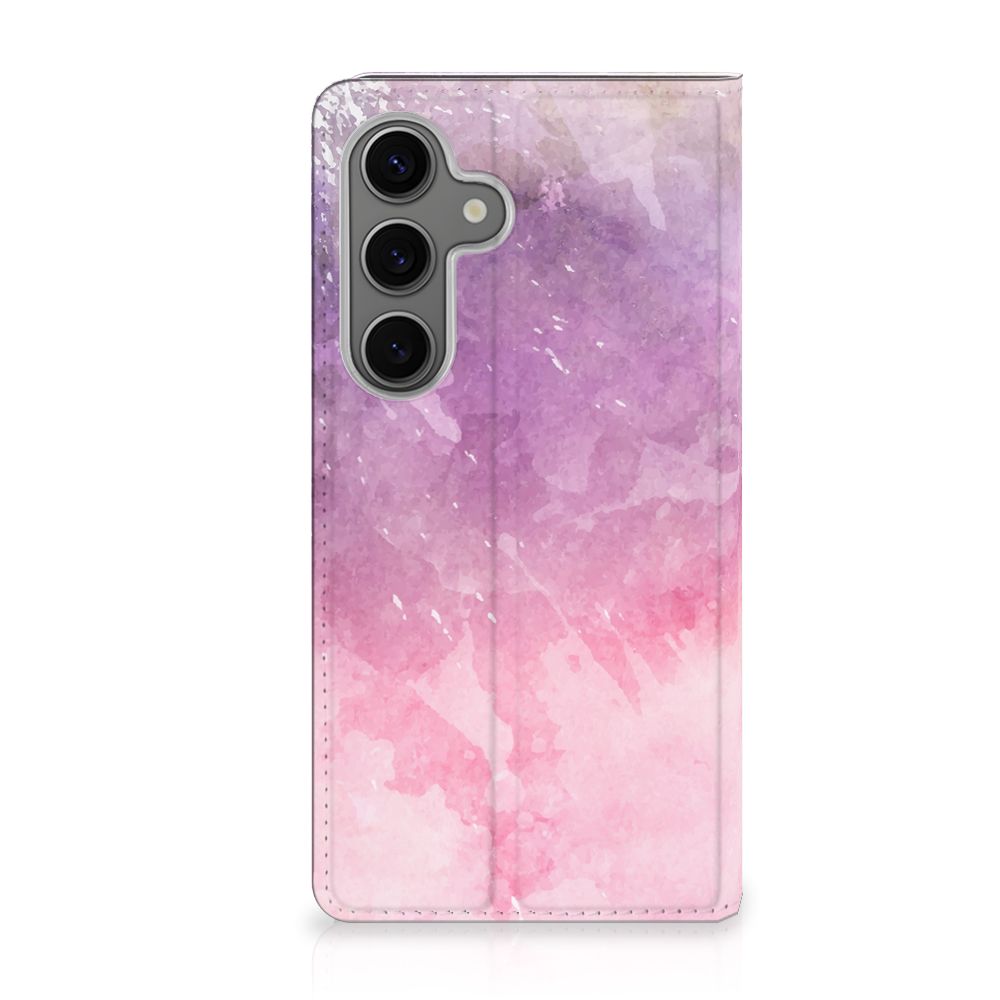 Samsung Galaxy S25 Bookcase Pink Purple Paint achterkant