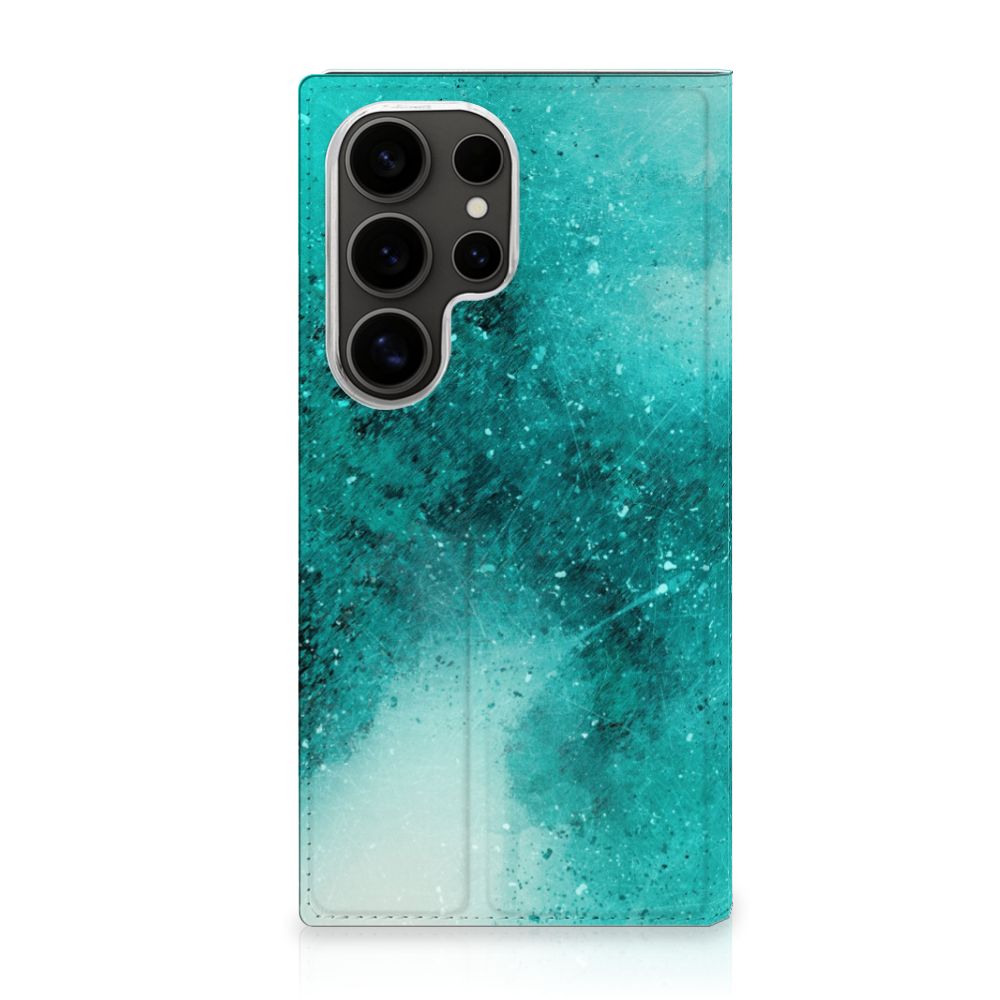 Bookcase Samsung Galaxy S25 Ultra Painting Blue voorkant