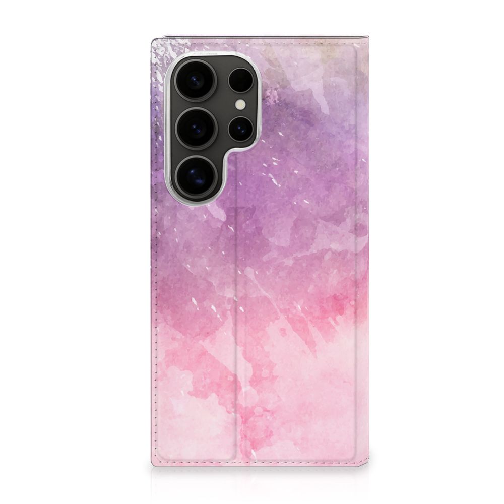 Bookcase Samsung Galaxy S25 Ultra Pink Purple Paint design roze paars