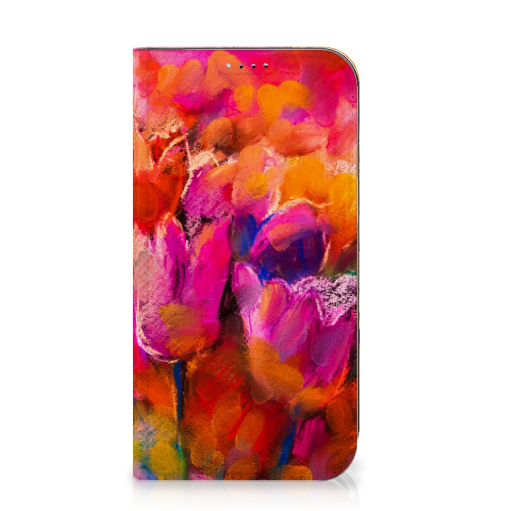 B2C Telecom Bookcase iPhone 15 Tulips voorkant met kleurrijke tulpen