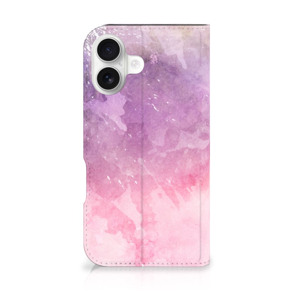 B2C Telecom Bookcase iPhone 16 Pink Purple Paint aanzicht