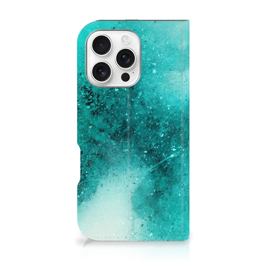 B2C Telecom iPhone 16 Pro Bookcase Painting Blue voorkant