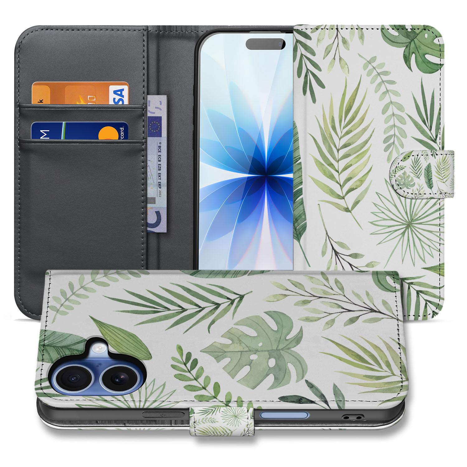 Bookcase iPhone 17 Leaves hoesje bladeren design voorkant