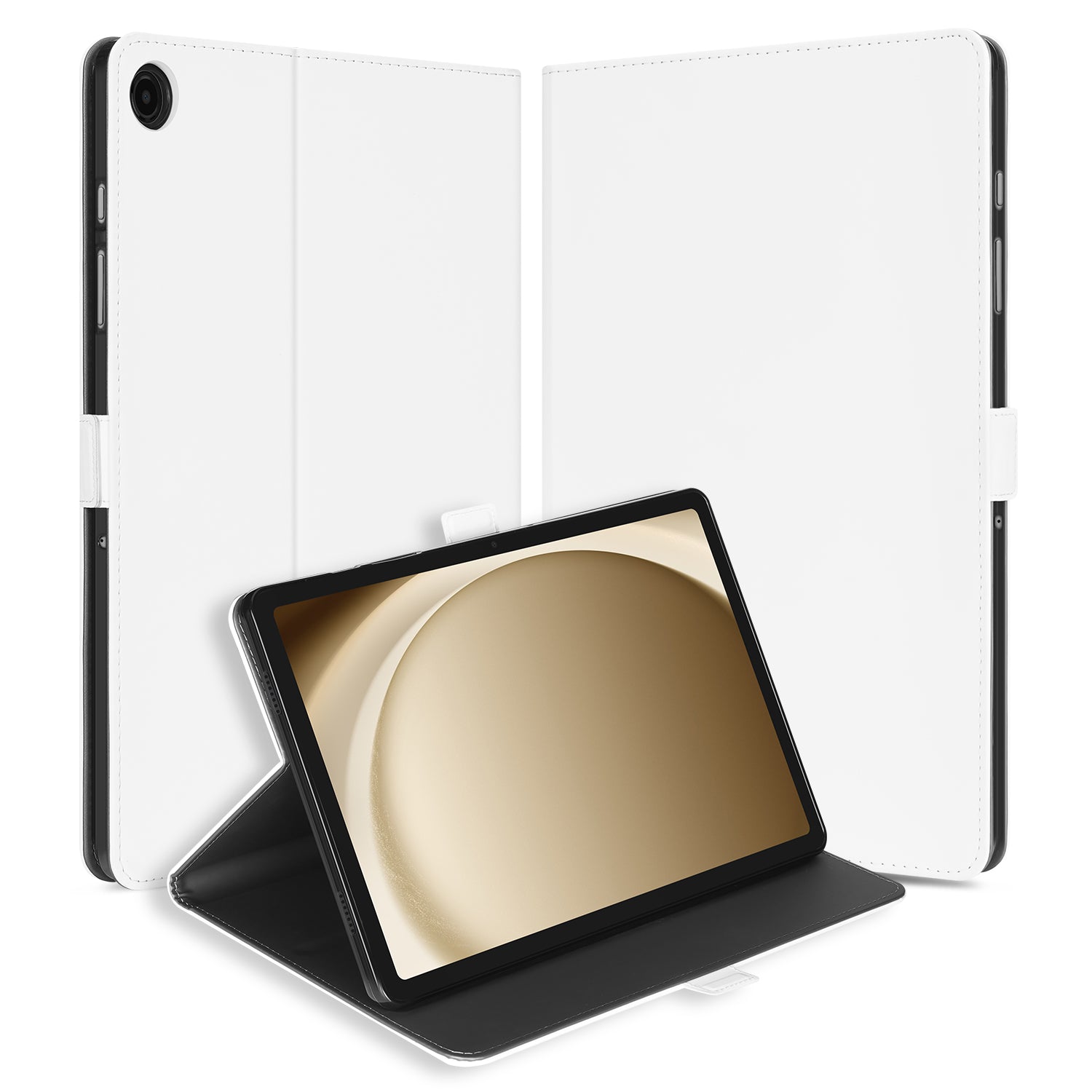 Samsung Galaxy Tab A11 Plus Bookcase met Standaard voor Samsung Galaxy Tab A11 Plus Wit ontwerp voorkant