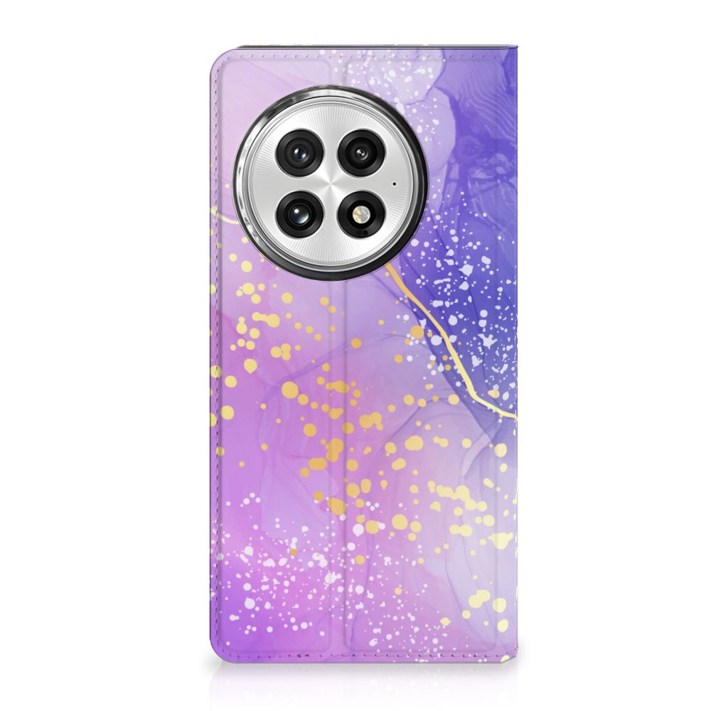 OnePlus 13 Bookcase voor OnePlus 13 Watercolor Paars gesloten aanzicht