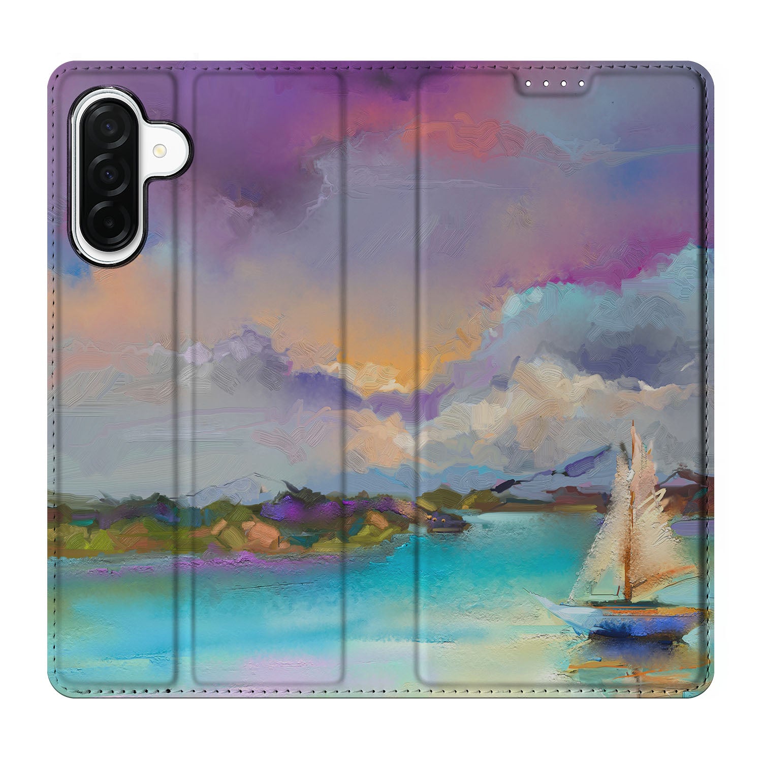 Bookcase voor Samsung Galaxy A26 Boat kunstwerk zeilschip landschap