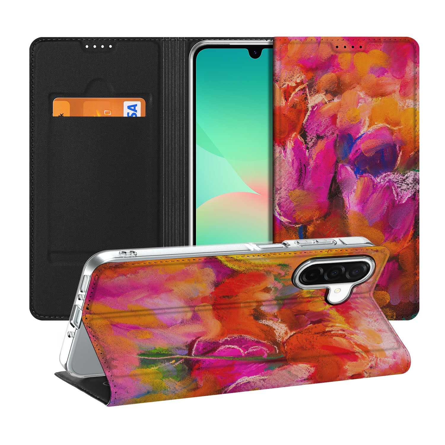 Samsung Galaxy A26 Bookcase Tulips Zijaanzicht