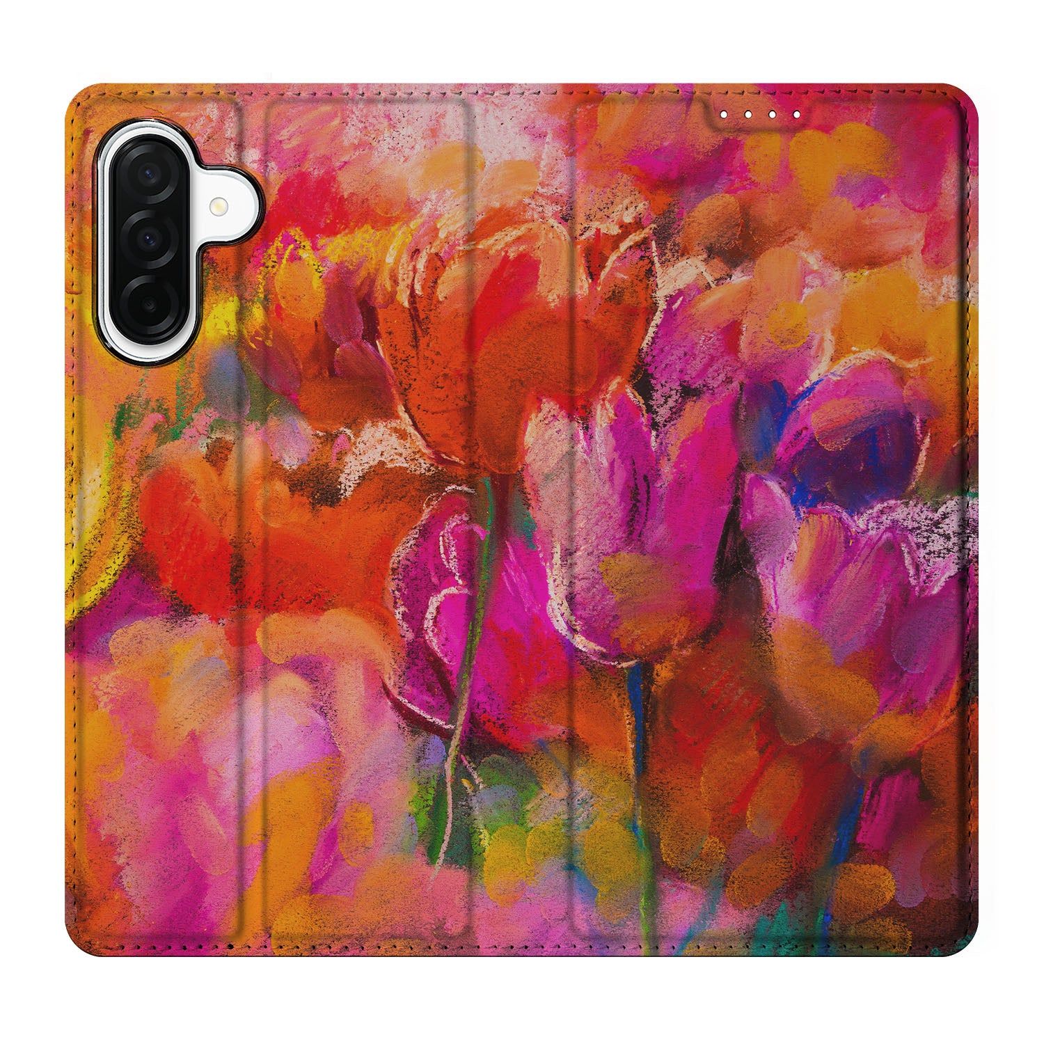 Samsung Galaxy A26 Bookcase Tulips voorkant kleurrijk design