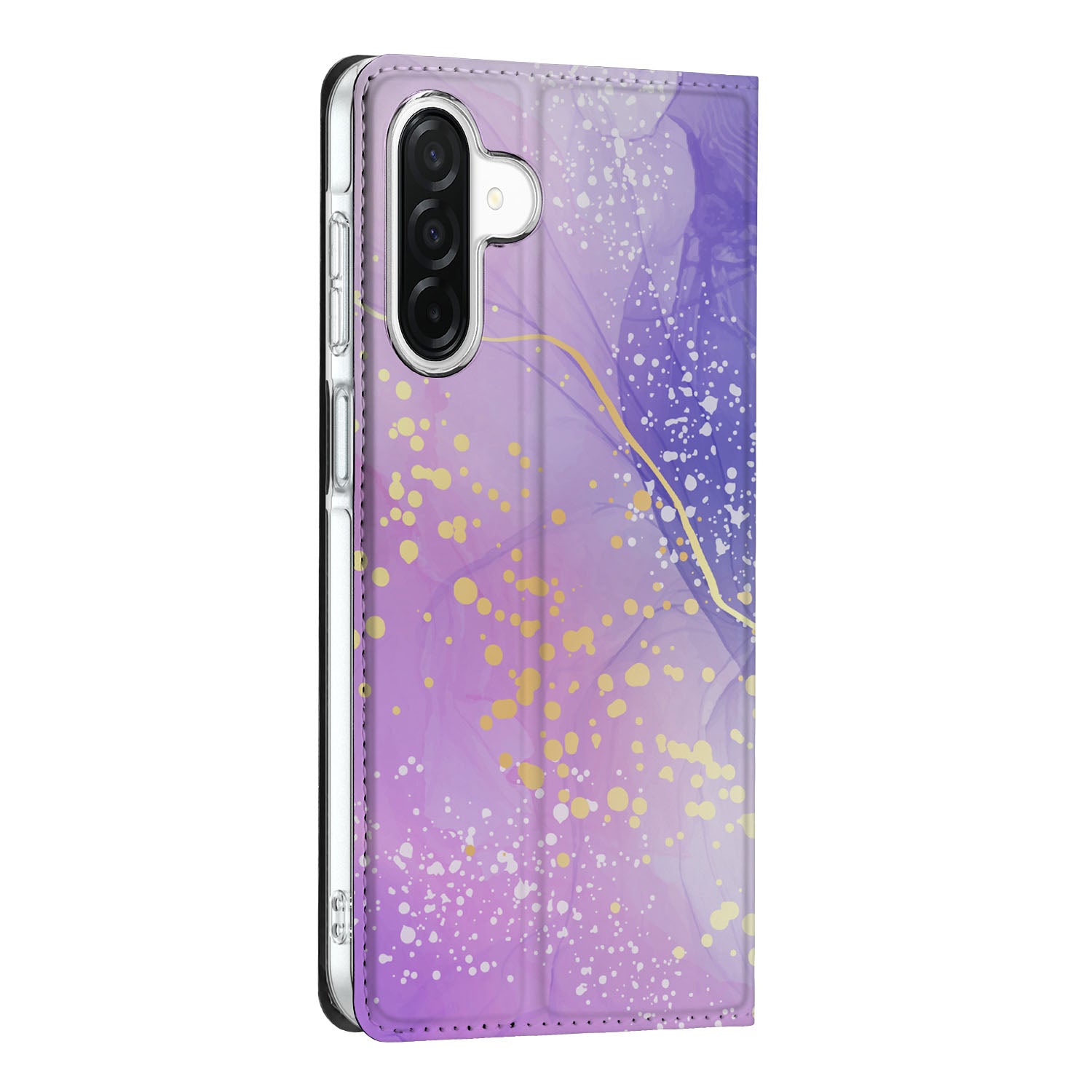 Samsung Galaxy A26 Bookcase Watercolor Paars zijaanzicht