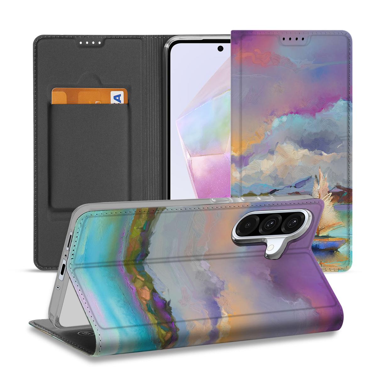 Bookcase voor Samsung Galaxy A56 | A36 Boat design kleurrijk aanzicht