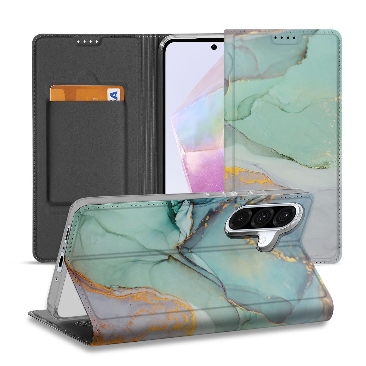Samsung Galaxy A56 A36 Bookcase Watercolor Mix voorzijde achterzijde