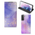 Samsung Galaxy S21 Plus Bookcase Watercolor Paars vooraanzicht zijaanzicht stand