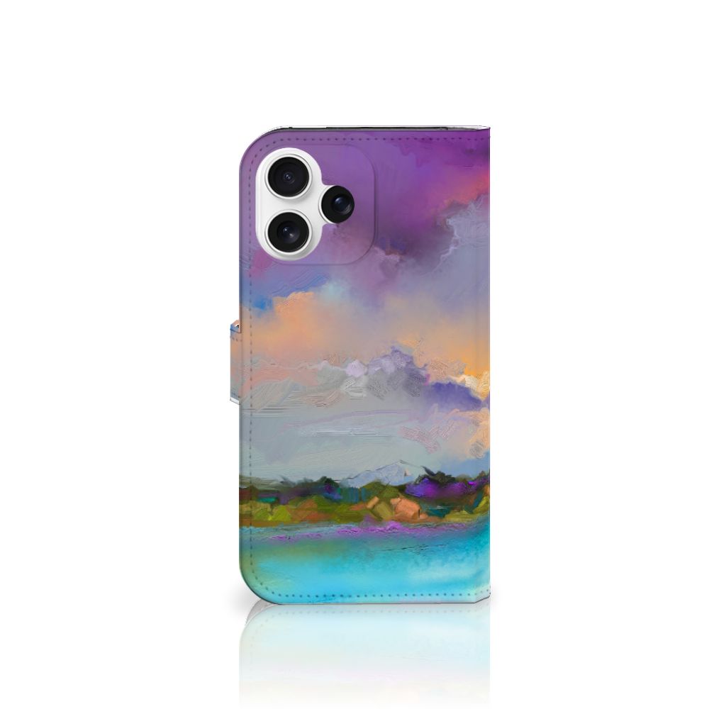 iPhone 16 Pro Max Bookcase abstract design zij aanzicht