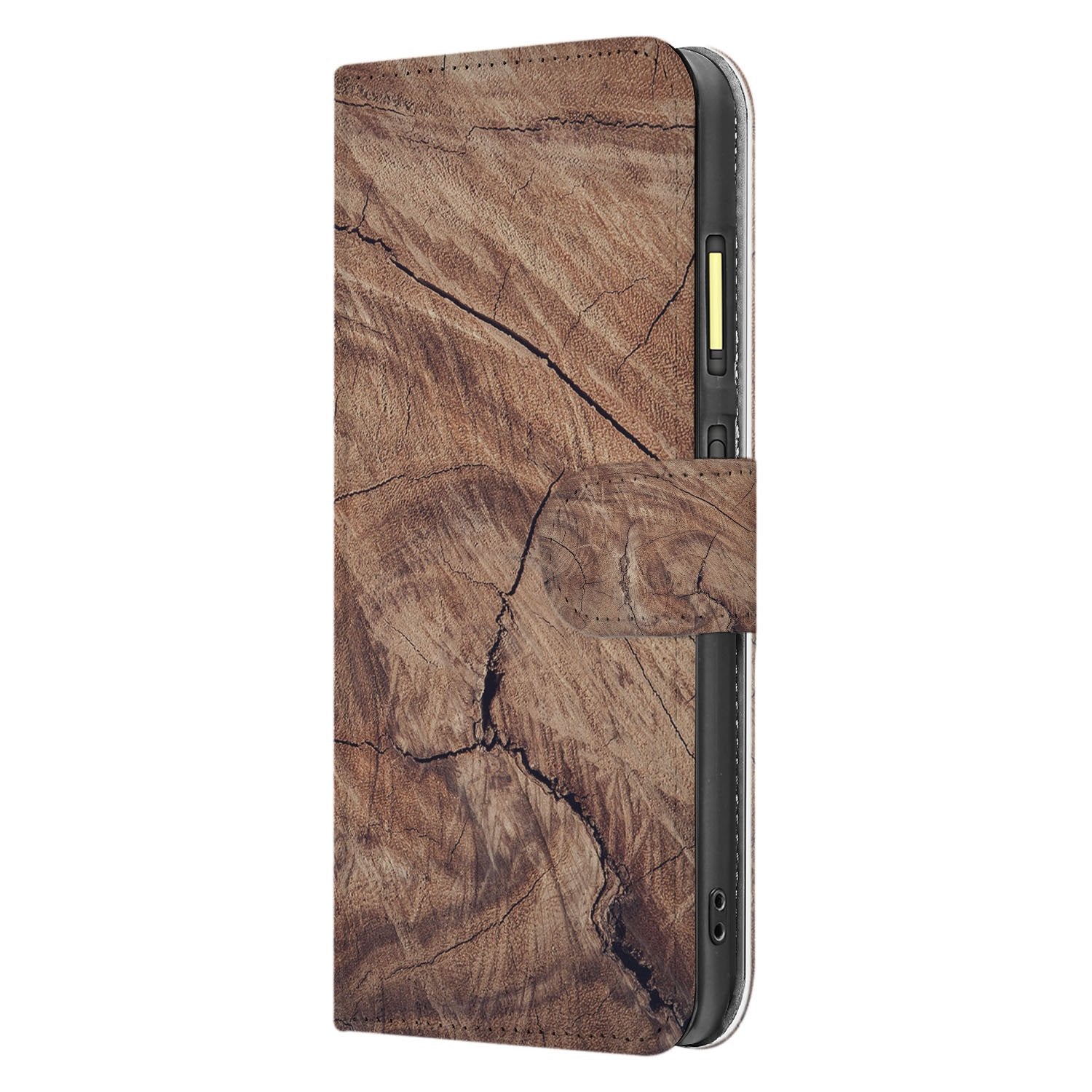 Boomstam Bruin Fairphone 6 Portemonnee Hoesje book case natuurlijke uitstraling aanzicht