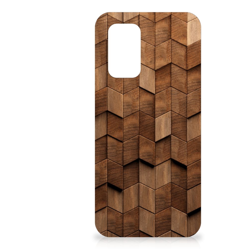 Nokia XR21 Bumper Hoesje voor Nokia XR21 Wooden Cubes achterkant