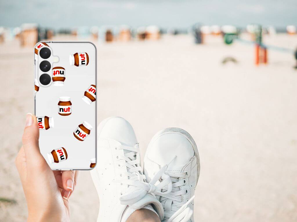 Samsung Galaxy A55 Bumper Hoesje nut design hand schoen strand