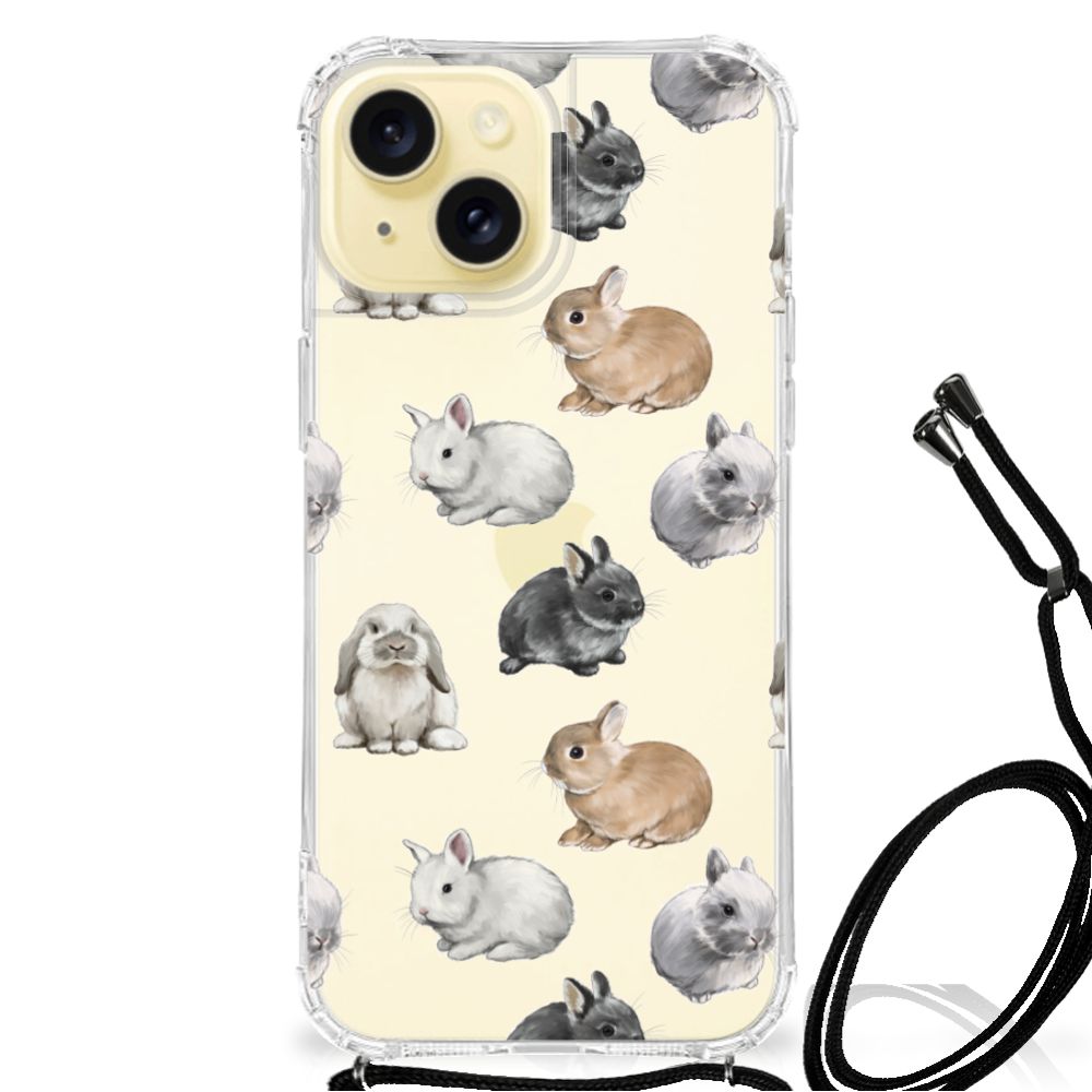 Case Anti-shock voor Apple iPhone 15 Konijntjes B2C Telecom