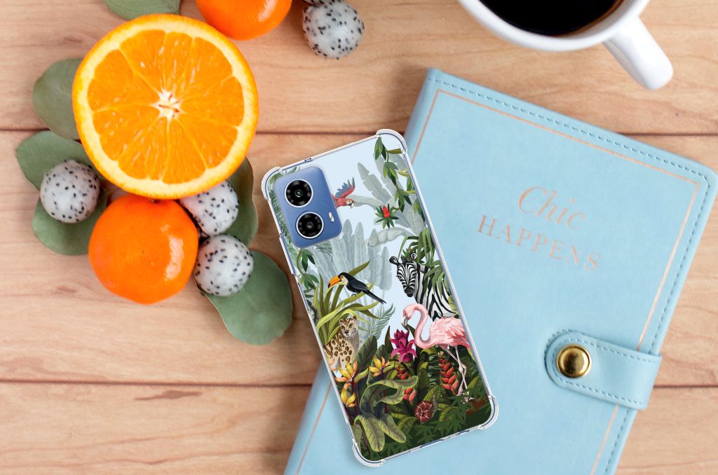 Motorola Moto G34 Case Anti-shock Jungle bovenaanzicht