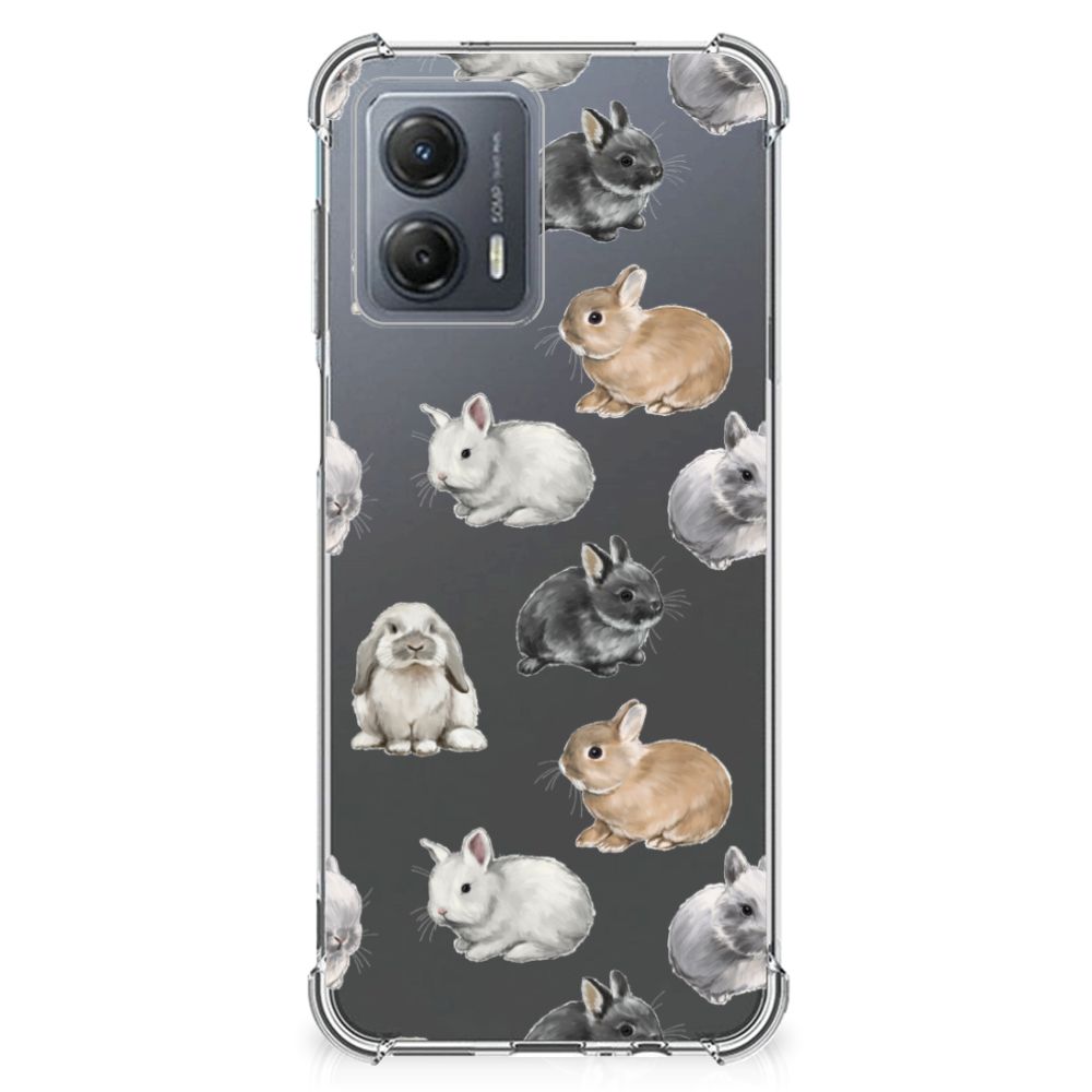 Motorola Moto G53 Case Anti-shock voor Motorola Moto G53 Konijntjes achterkant