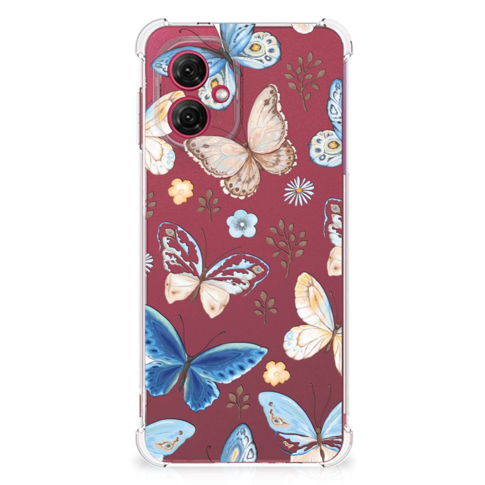Motorola Moto G55 Case Anti-shock Vlinder achterzijde