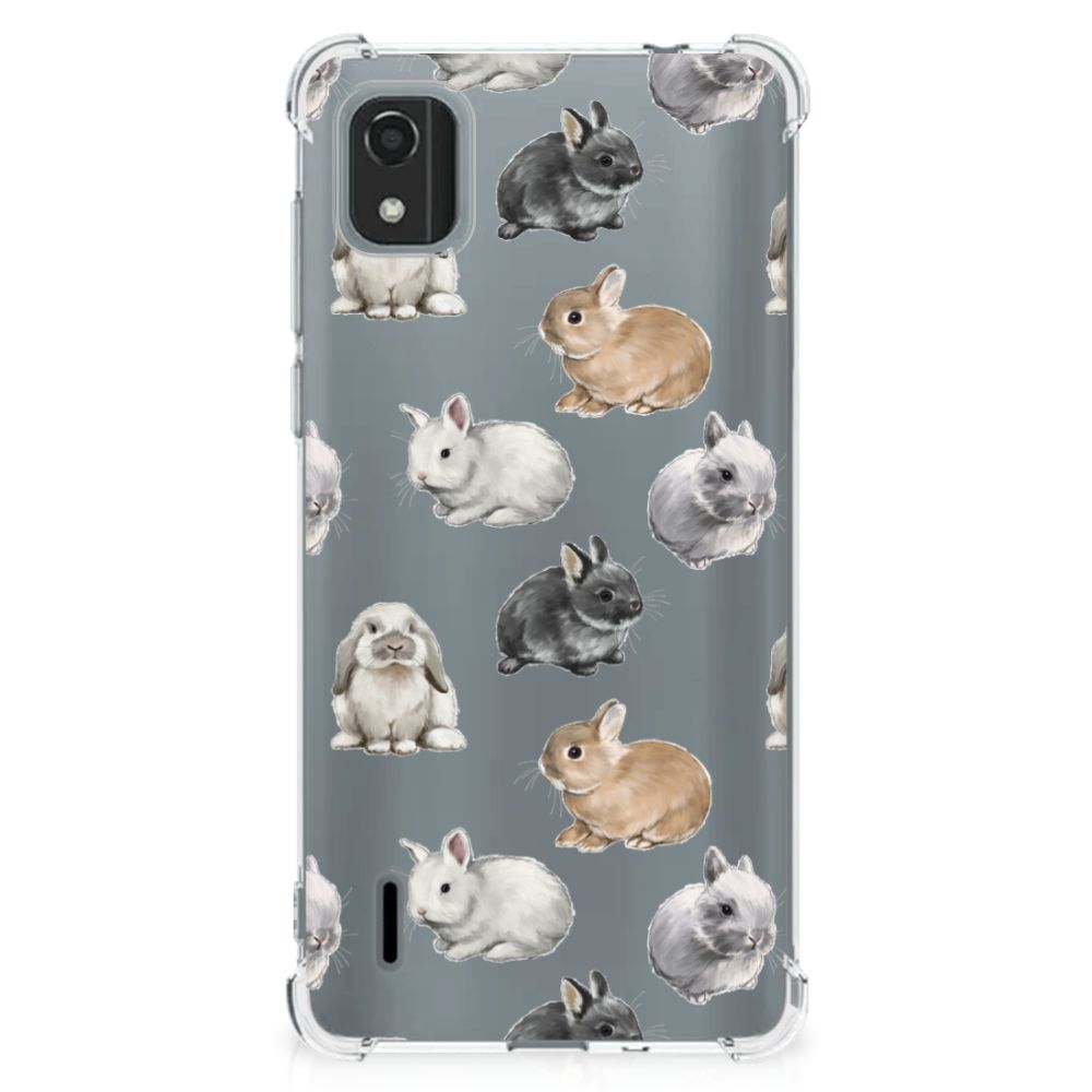 Case Anti-shock voor Nokia C2 2nd Edition Konijntjes B2C Telecom