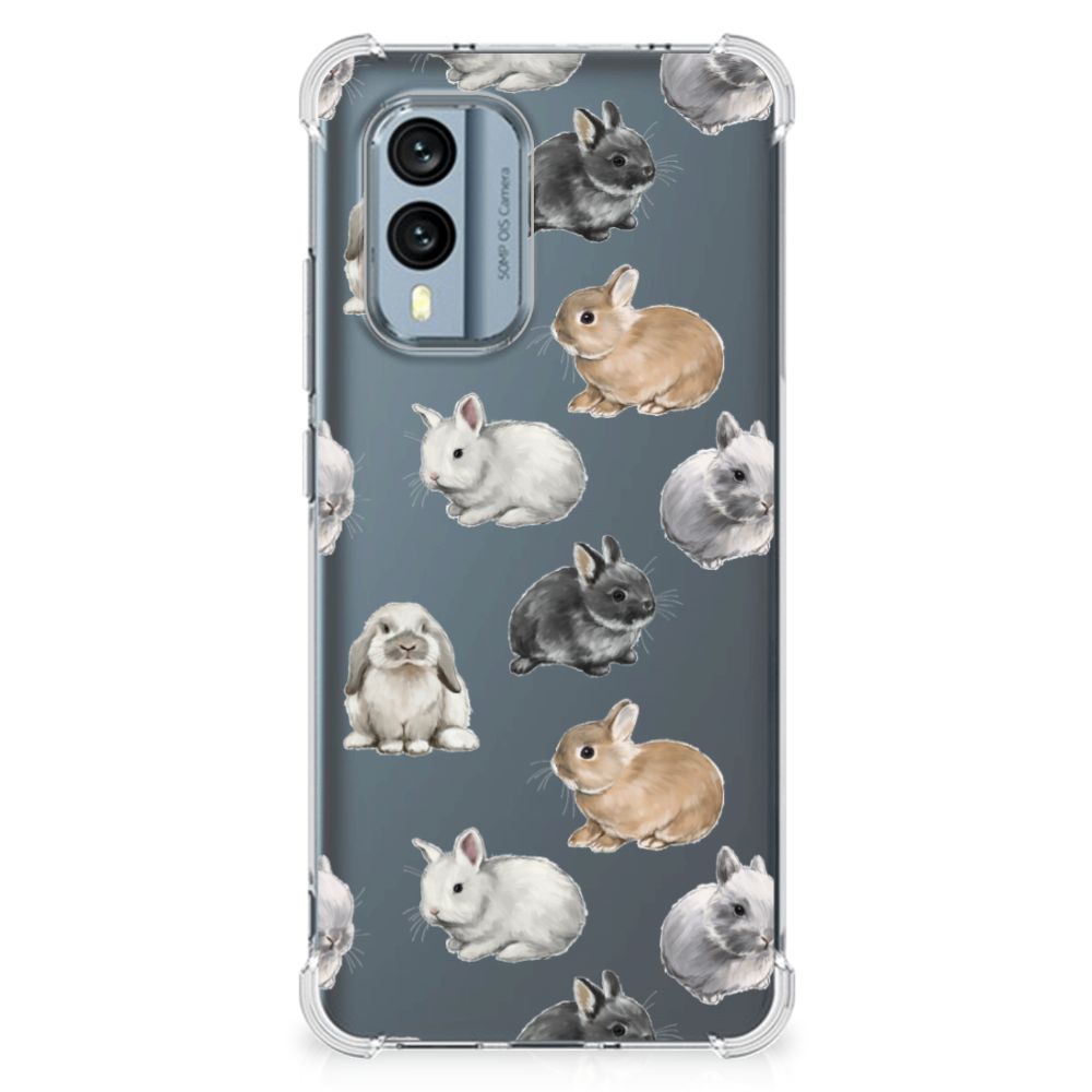 Case Anti-shock voor Nokia X30 Konijntjes B2C Telecom
