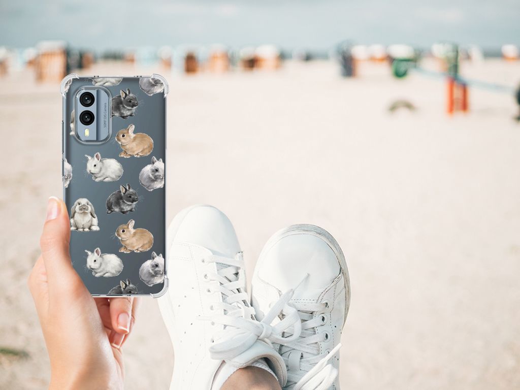 Case Anti-shock voor Nokia X30 Konijntjes B2C Telecom