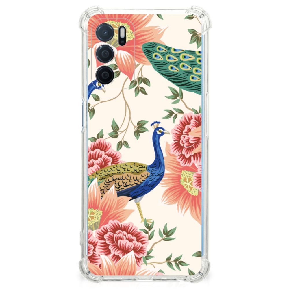 Case Anti-shock voor OPPO A16 | A16s | A54s Pink Peacock B2C Telecom