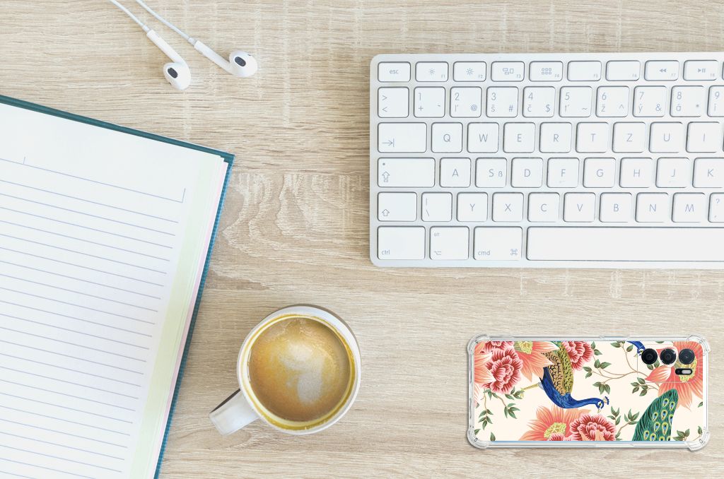 Case Anti-shock voor OPPO A16 | A16s | A54s Pink Peacock B2C Telecom