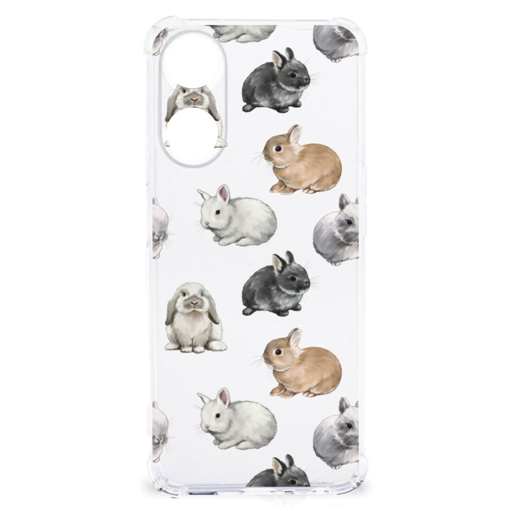Case Anti-shock voor OPPO A58 | A78 5G Konijntjes konijnen design voorkant