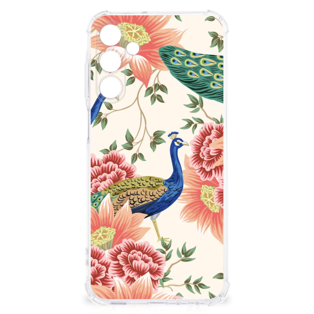 Case Anti-shock voor Samsung Galaxy A15 Pink Peacock B2C Telecom