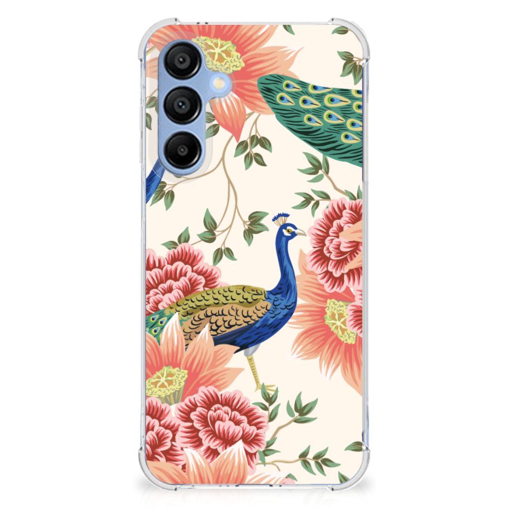 Samsung Galaxy A16 Case Anti-shock Pink Peacock achterkant