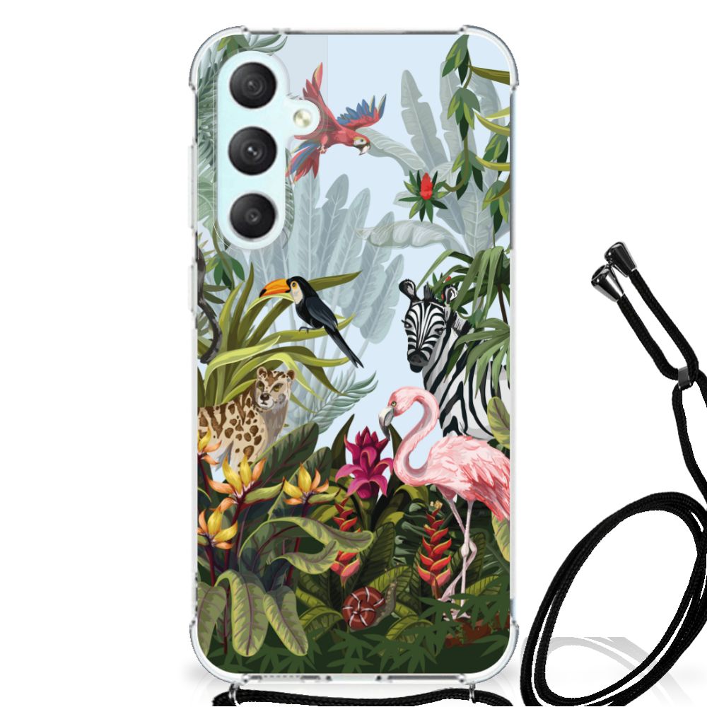 Samsung Galaxy S23 FE Case Anti-shock Jungle diersoorten tropisch ontwerp