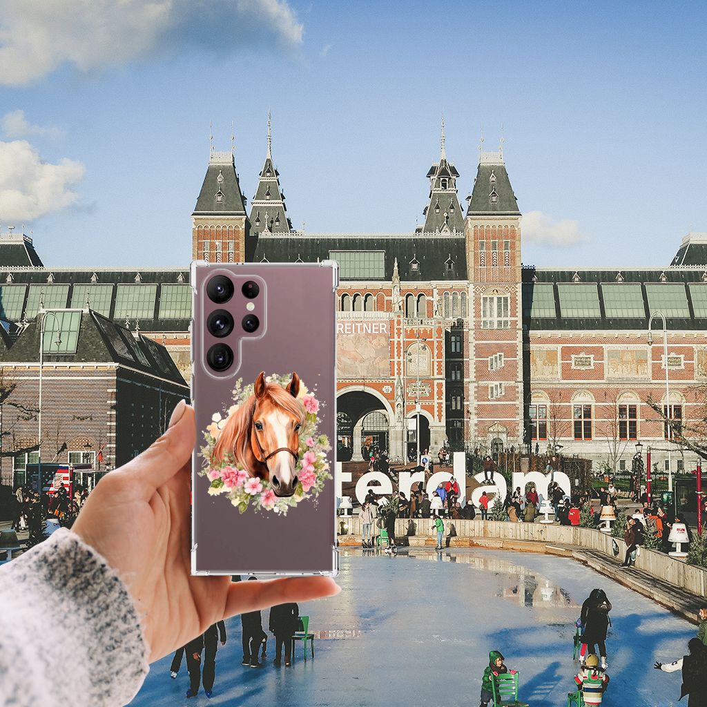 Samsung Galaxy S23 Ultra Case Anti-shock Paard voorkant Amsterdam