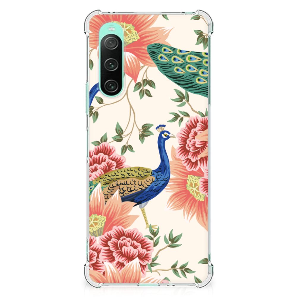 Case Anti-shock voor Sony Xperia 10 V Pink Peacock B2C Telecom