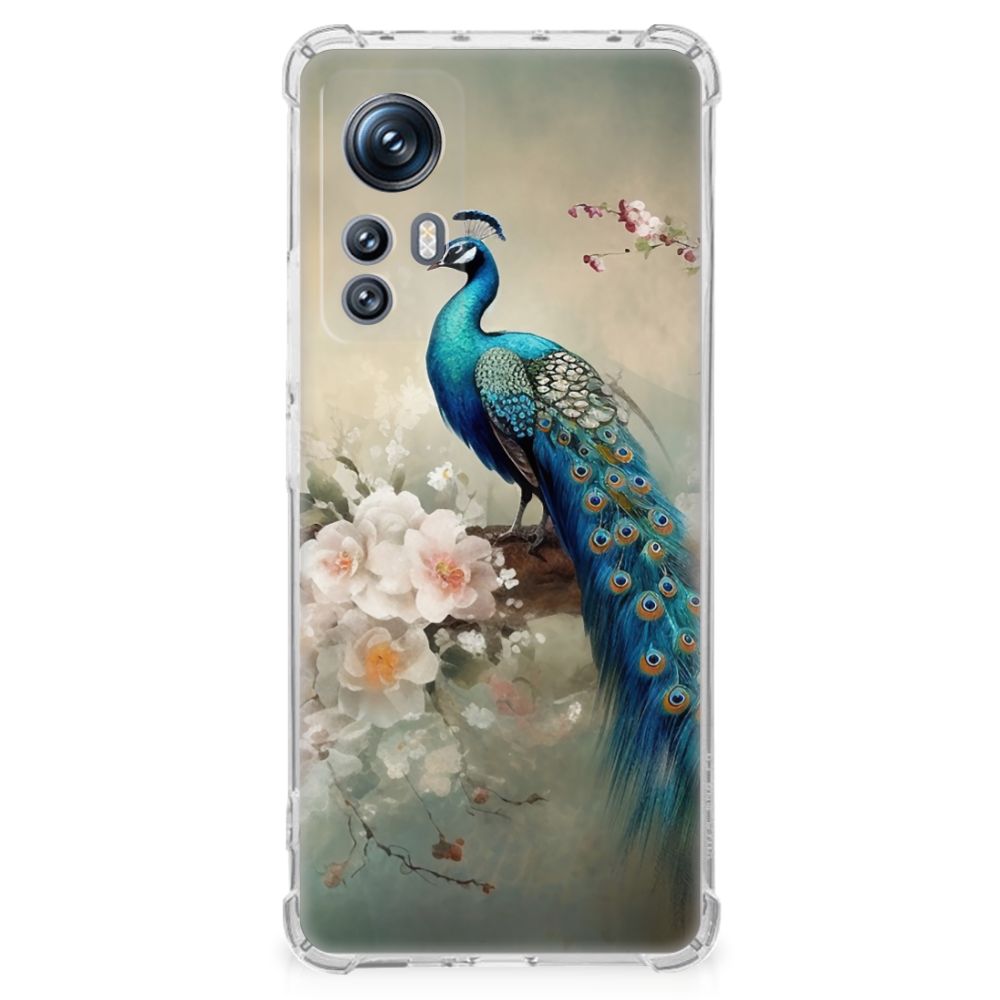Case Anti-shock voor Xiaomi 12 | 12x Vintage Pauwen B2C Telecom