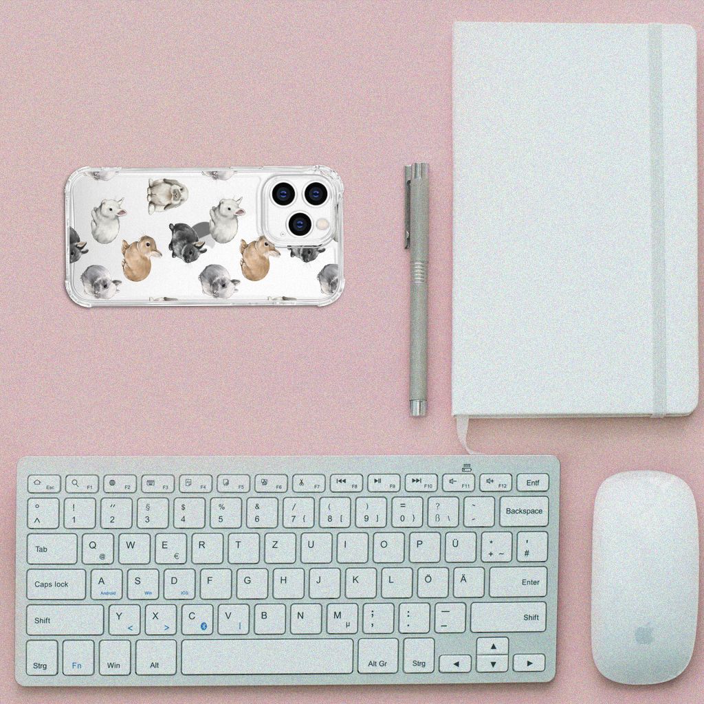 iPhone 14 Pro Case Anti-shock Konijntjes design bovenaanzicht