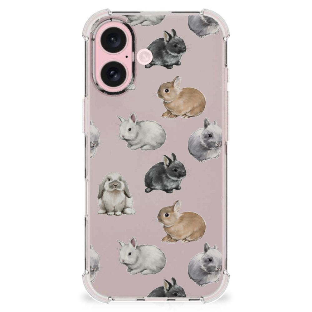 iPhone 16 Case Anti-shock Konijntjes achterzijde schattige konijnen