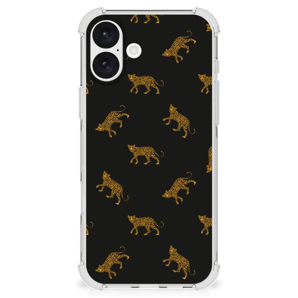 Case Anti-shock voor iPhone 16 Plus Leopards hoesje luipaardprint aanzicht