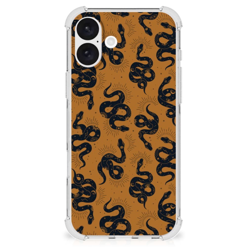 Case Anti-shock voor iPhone 16 Plus Snakes slangen ontwerp achterzijde