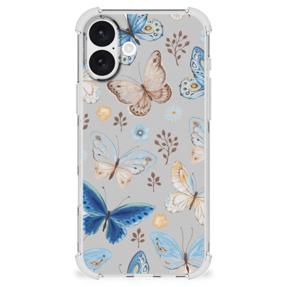 Apple iPhone 16 Plus Case Anti-shock Vlinder design voorzijde