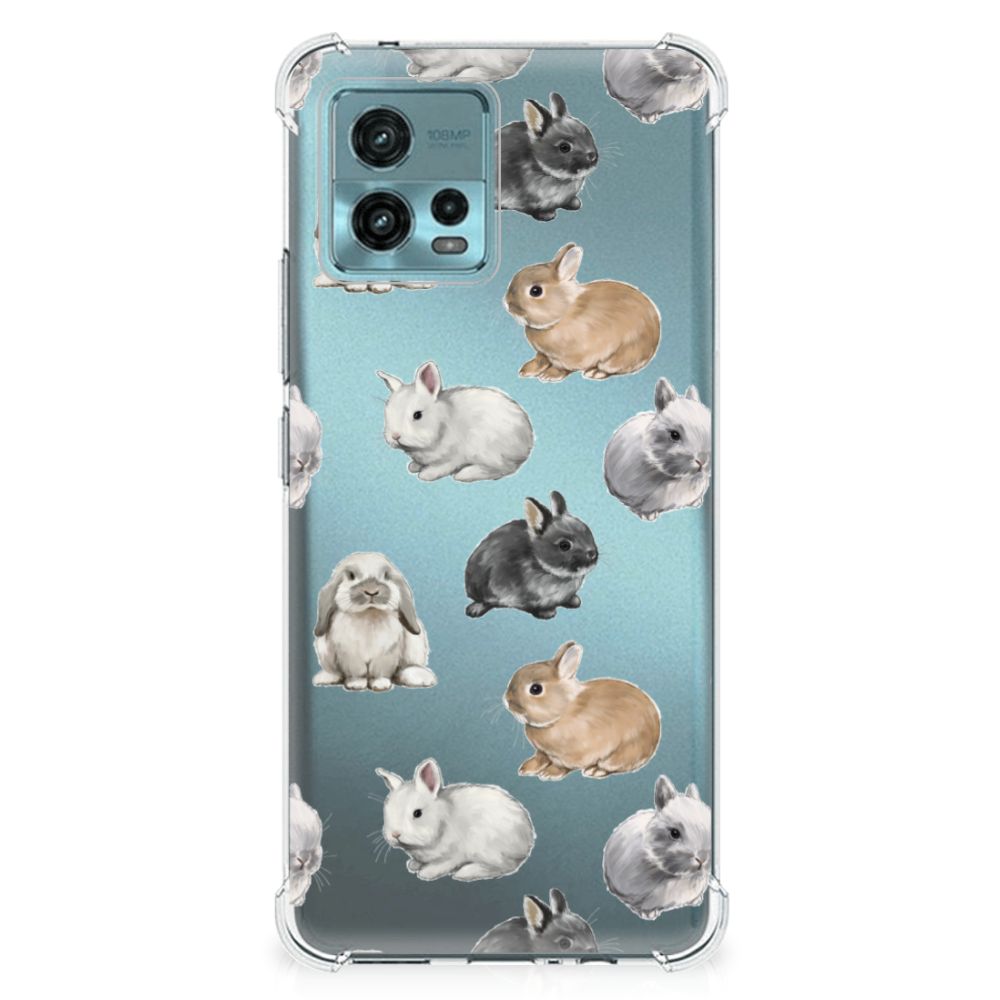 otorola Moto G72 Case Anti-shock Konijntjes voorzijde
