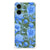 Motorola Moto G35 Case voor Motorola Moto G35 Flowers Blue achterkant