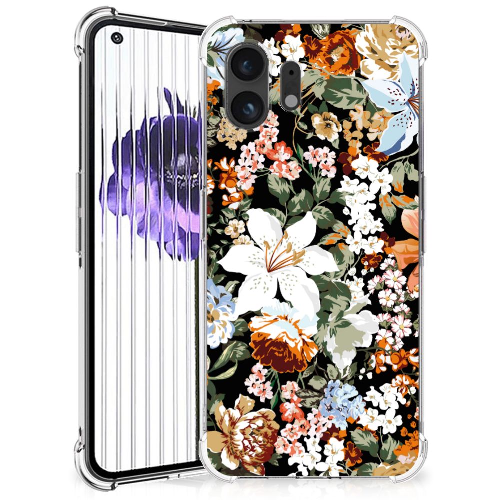 Case voor Nothing Phone (2) Dark Flowers B2C Telecom