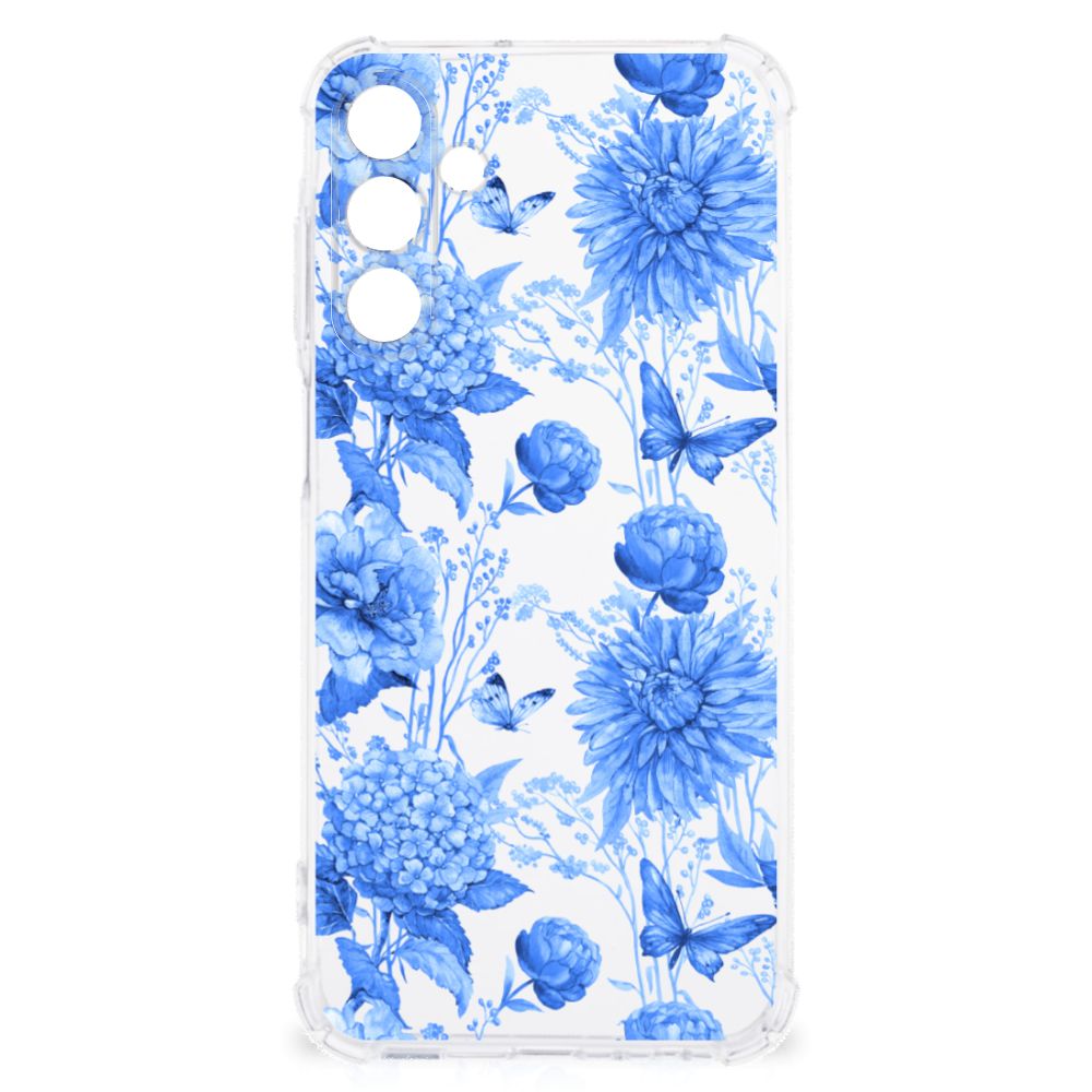 Case voor Samsung Galaxy A15 Flowers Blue B2C Telecom