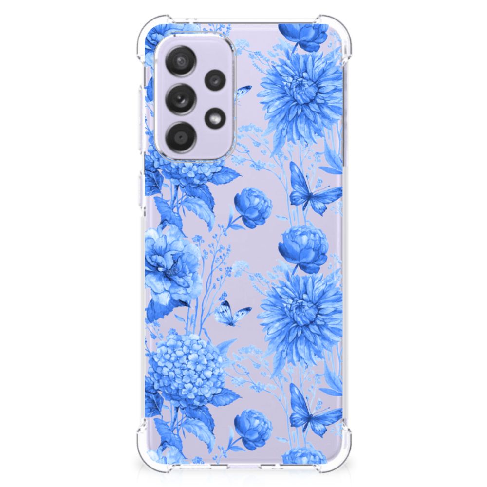 Case voor Samsung Galaxy A33 Flowers Blue B2C Telecom