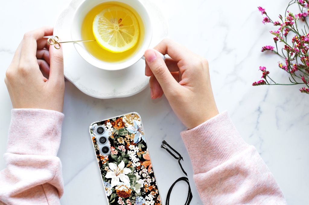Case voor Samsung Galaxy A54 5G Dark Flowers B2C Telecom