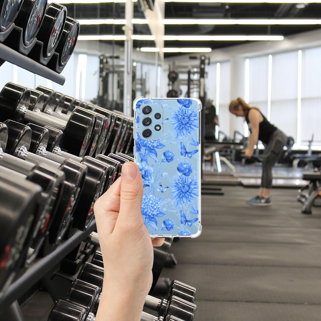Case voor Samsung Galaxy A73 Flowers Blue B2C Telecom