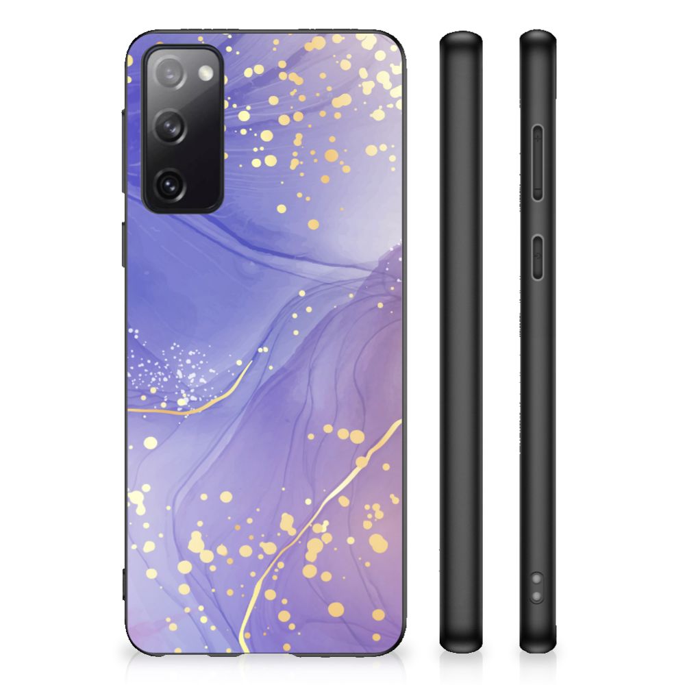 Samsung Galaxy S20 Case voor Samsung Galaxy S20 Watercolor Paars achterzijde zwart