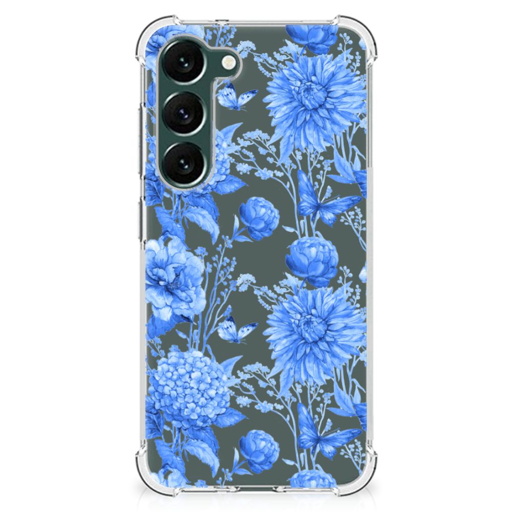 Case voor Samsung Galaxy S23 Plus Flowers Blue B2C Telecom